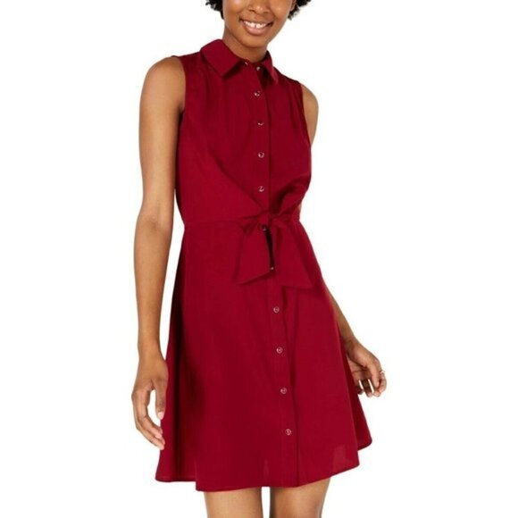 BeBop Red Button Down Dress - Picture 1 of 14